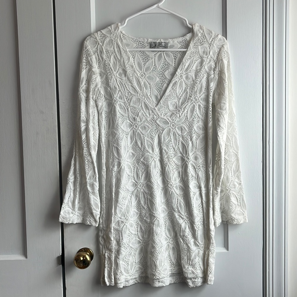 White bathing suit cover up